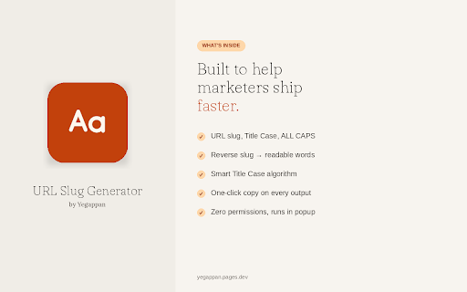 URL Slug Generator screenshot