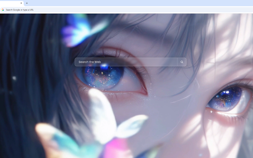 Butterflies Anime Girl Galaxy Eyes Live Wallpaper screenshot