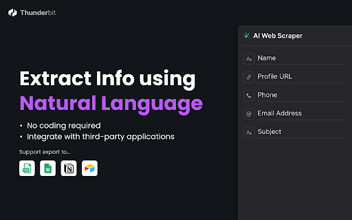 Thunderbit: AI Web Scraper & Web Automation Agent screenshot