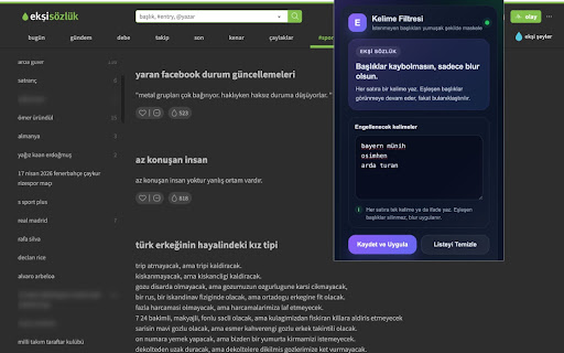 Ekşi Sözlük Kelime Filtresi screenshot