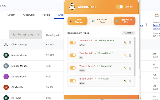 ClassCloak - Protect Student Privacy screenshot