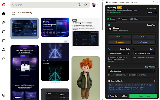 TokenSnap — Design Token Extractor screenshot