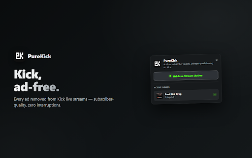 PureKick - Ad Blocker for Kick screenshot