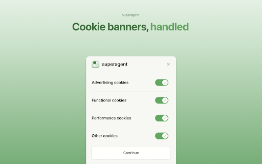 superagent - Automatic cookie consent screenshot