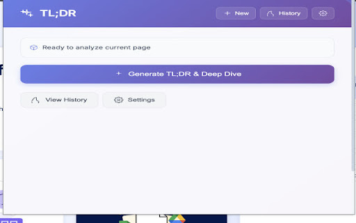 TL;DevR + Deep Dive Summarizer screenshot