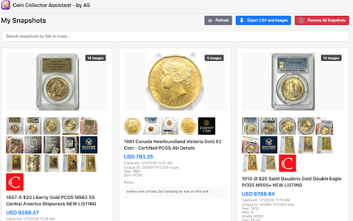 Coin Collector Assistant - by A5 screenshot