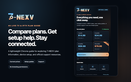 7-NEXV — 4K Live TV & IPTV Plan Guide screenshot