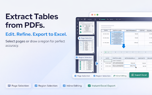 PDF to XLS. Transform PDF to Excel screenshot