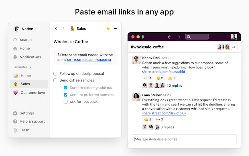 Streak Email Sharing for Gmail screenshot