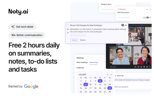 AI Note taker for Google Meet, by Noty.ai screenshot