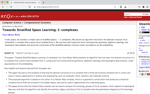 SciGPT: Summarize a scientific paper screenshot