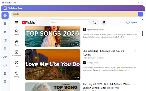 Sidebar Pro – Productivity Sidebar for Chrome screenshot