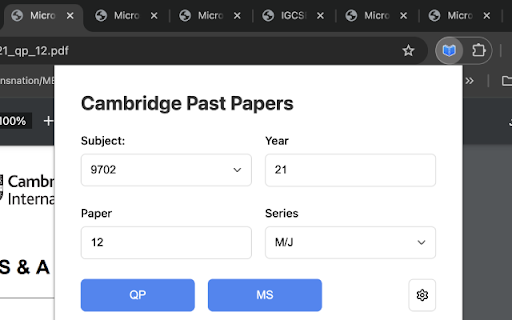 Cambridge Past Papers screenshot