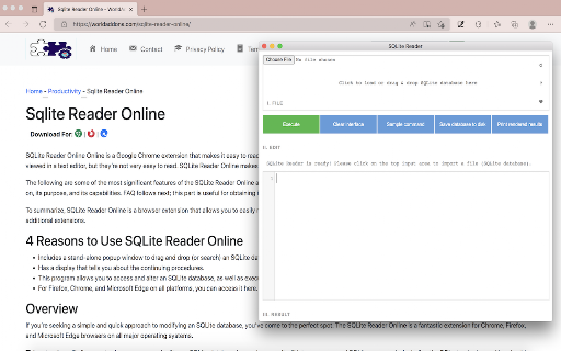 Sqlite Reader Online screenshot