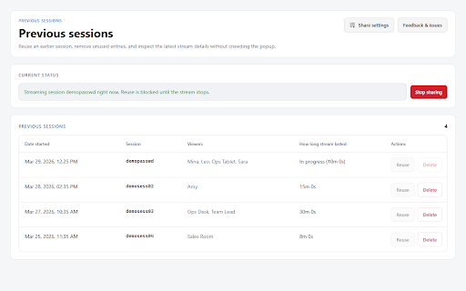 TabConnect: Browser Tab Screen Sharing screenshot