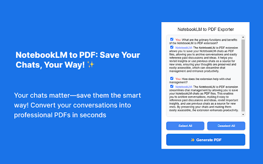NotebookLM to PDF Exporter screenshot
