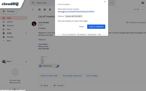 Save Emails to Drive by cloudHQ screenshot