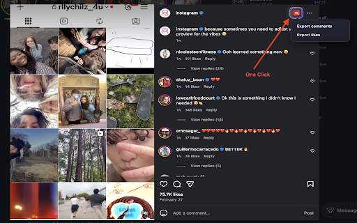 Instagram email & phone scraper screenshot