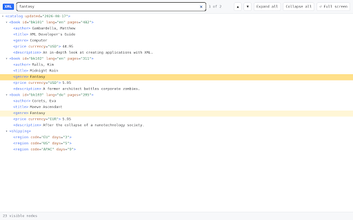 XML Viewer – Tree, Search & Big Files screenshot