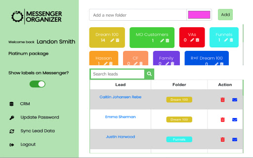 Messenger Organizer screenshot