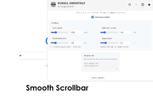 Scroll Smoothly for Google Chrome™ screenshot