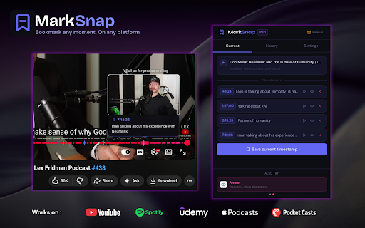 MarkSnap - Video & Audio Timestamp Bookmarks screenshot