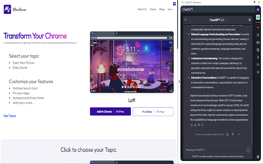 Chat GPT Side Bar MeaVana screenshot