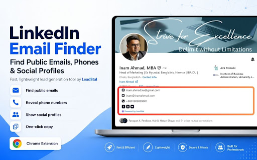 LinkedIn Email Finder & Phone Number Finder by LeadStal screenshot