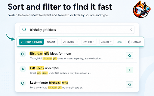 AI Chat Conversation History Search screenshot