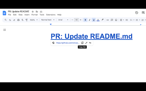 Copy GitHub PR link with title screenshot