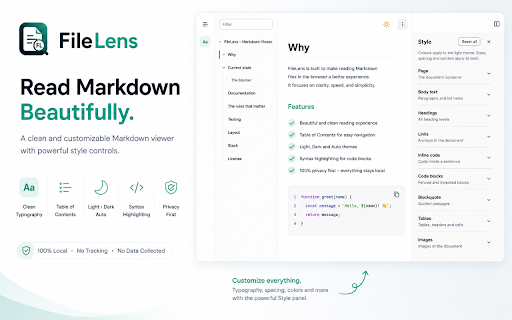 FileLens – Markdown & JSON Viewer screenshot