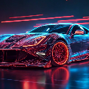 Sports Car Outlined With Neon Lights Live Wallpaper icon