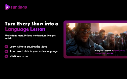 Funlingo - Dual Subtitles for Netflix, Prime Video & YouTube screenshot