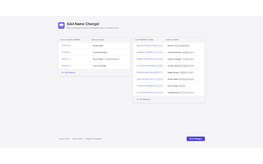 Google Analytics Name Changer for Chrome Extensions screenshot
