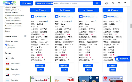 OZONBIGSELL - 专注OZON平台数据分析 - 国内开发OZON插件第一人 screenshot