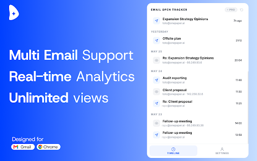 Email Open Tracker – Unlimited Real-Time Gmail Read Receipts & Tracking screenshot