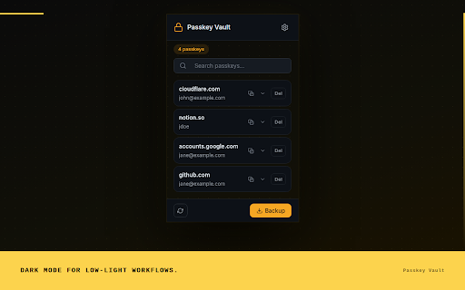 Passkey Vault screenshot