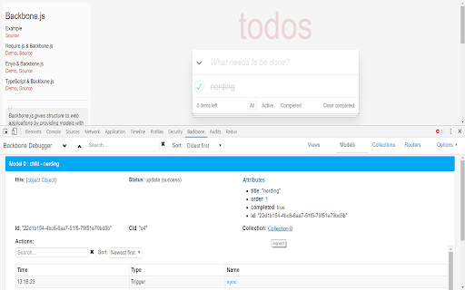 Backbone Debugger screenshot