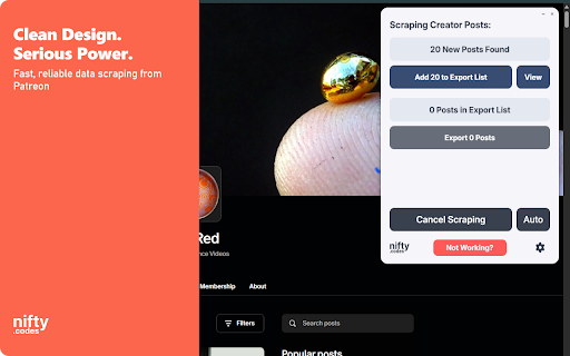 P-Creator Scraper: Export Posts, Memberships, Creators & More screenshot