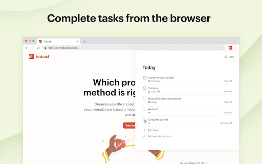 Todoist for Chrome: Planner & Calendar screenshot