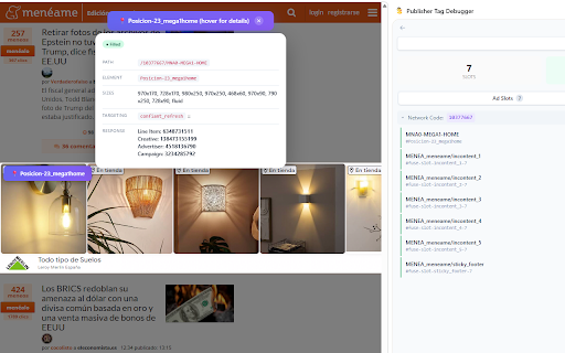 Publisher Tag Debugger screenshot