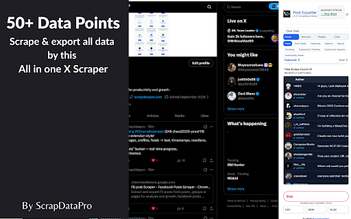 X Scraper : Export X Posts, Accounts , Replies and more screenshot