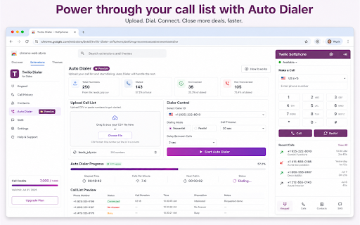 Twilio Odoo Softphone – Contacts, Click-to-Call & Auto Dialer screenshot