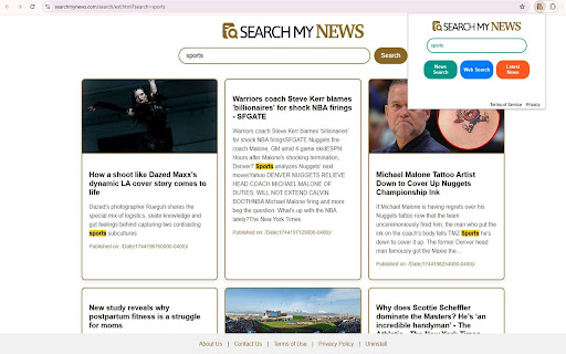 Search My News screenshot