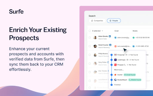 Surfe screenshot