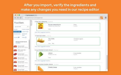 Eat This Much Recipe Clipper screenshot