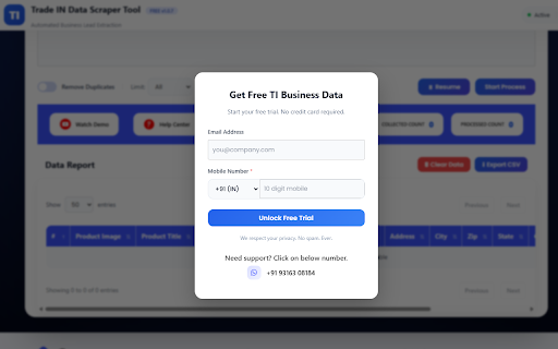 Trade India Scraper Tool – Extract Product & Seller Listings screenshot