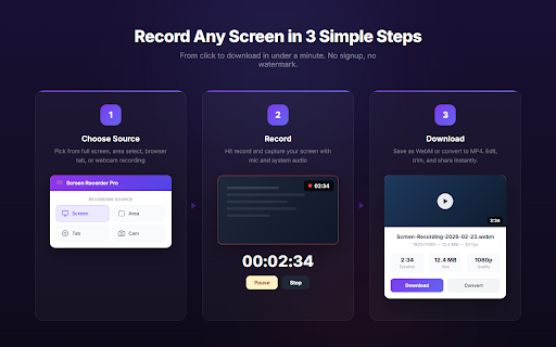 Screen Recorder Pro: Record Meet, Tab & Webcam screenshot