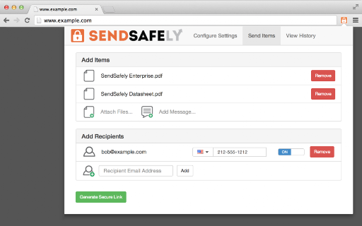 SendSafely Encryption for Chrome and Gmail screenshot