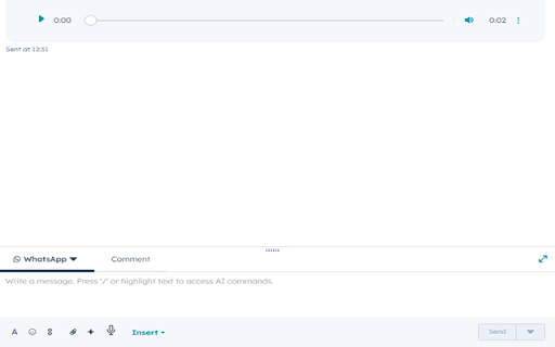 HubSpot Audio Recorder screenshot